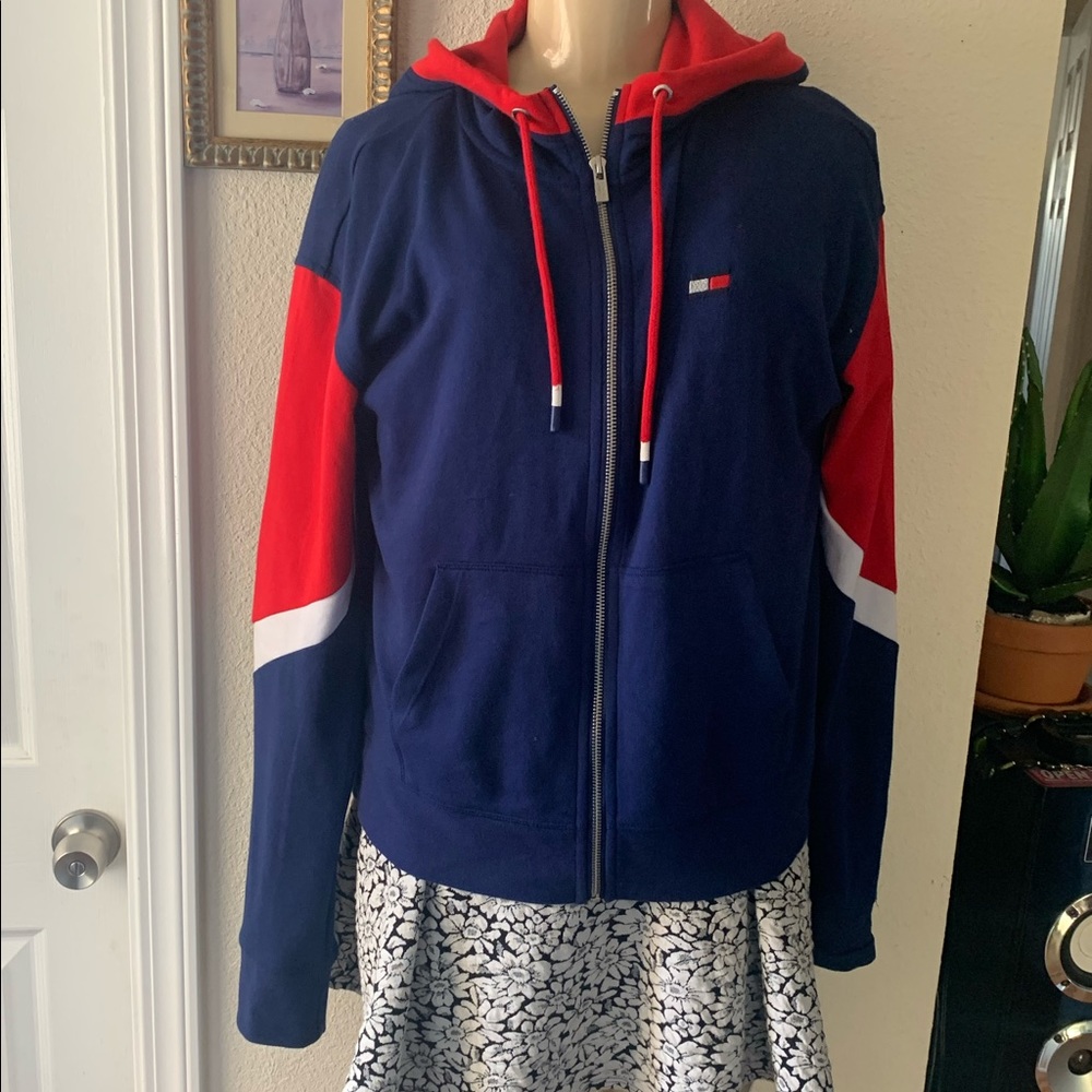 TOMMY HILFIGER :|Sweater. BLUE/RED.Women’s:MEDIUM.